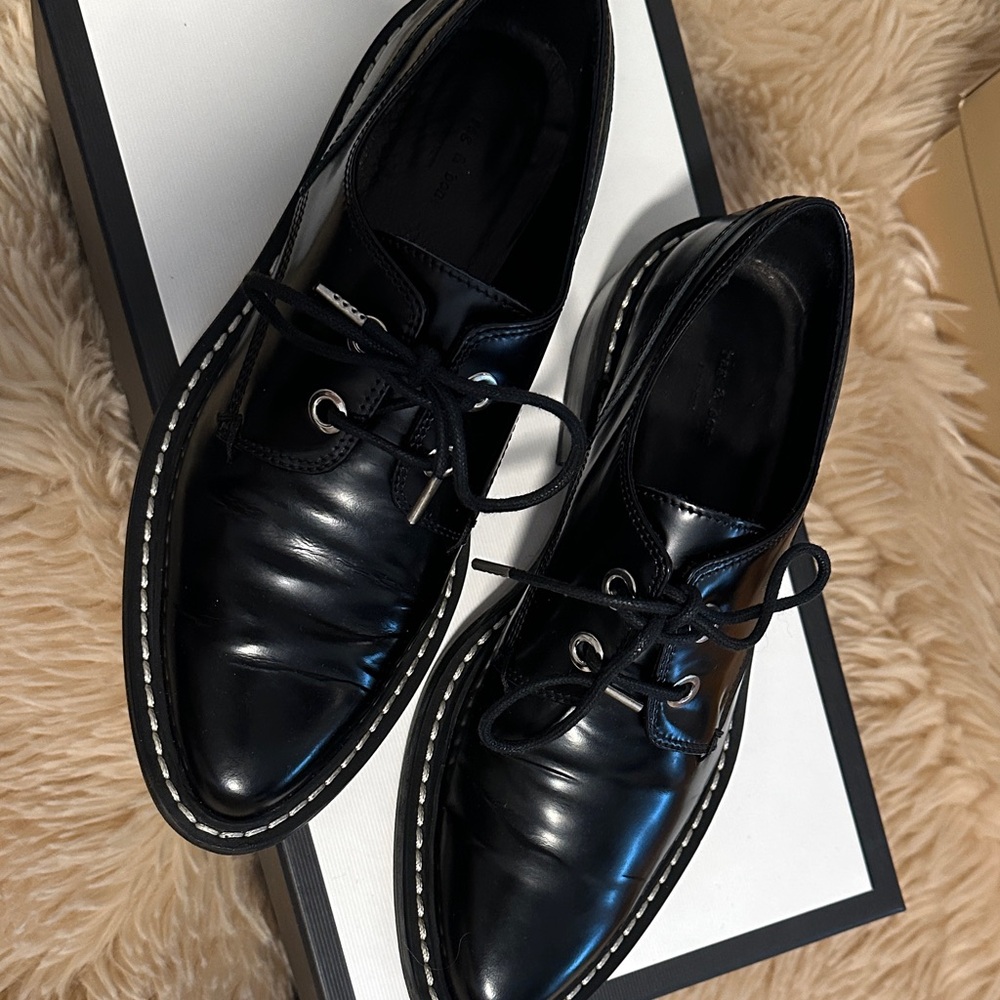 Rag & Bone Black Leather Oxfords